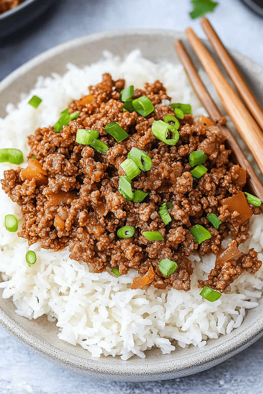 Easy Ground Beef and Rice Recipe Final Dish Presentation