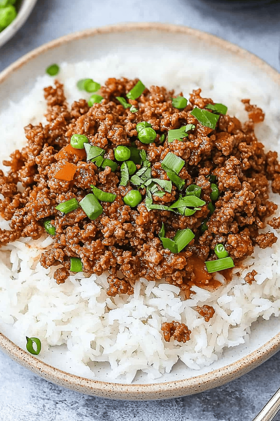 Easy Ground Beef and Rice Recipe ingredients