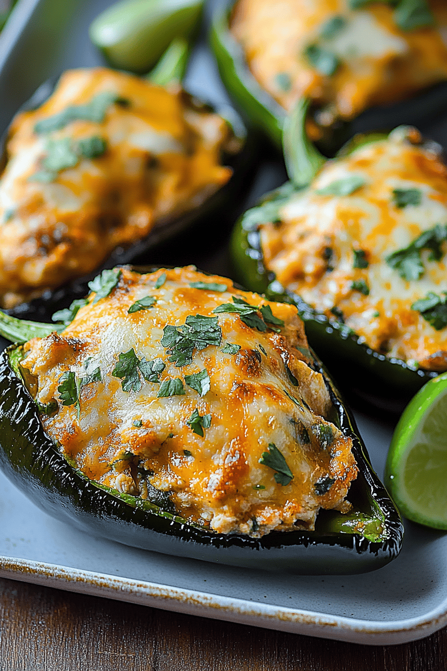 Easy Homemade Chicken-Stuffed Poblano Peppers Recipe Final Dish Presentation