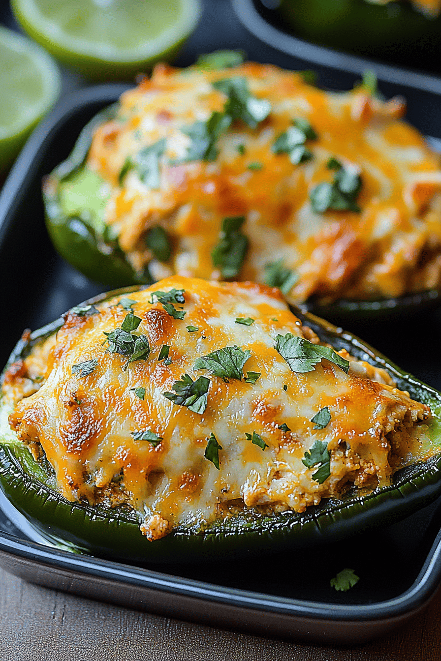Easy Homemade Chicken-Stuffed Poblano Peppers Recipe Final Dish Presentation
