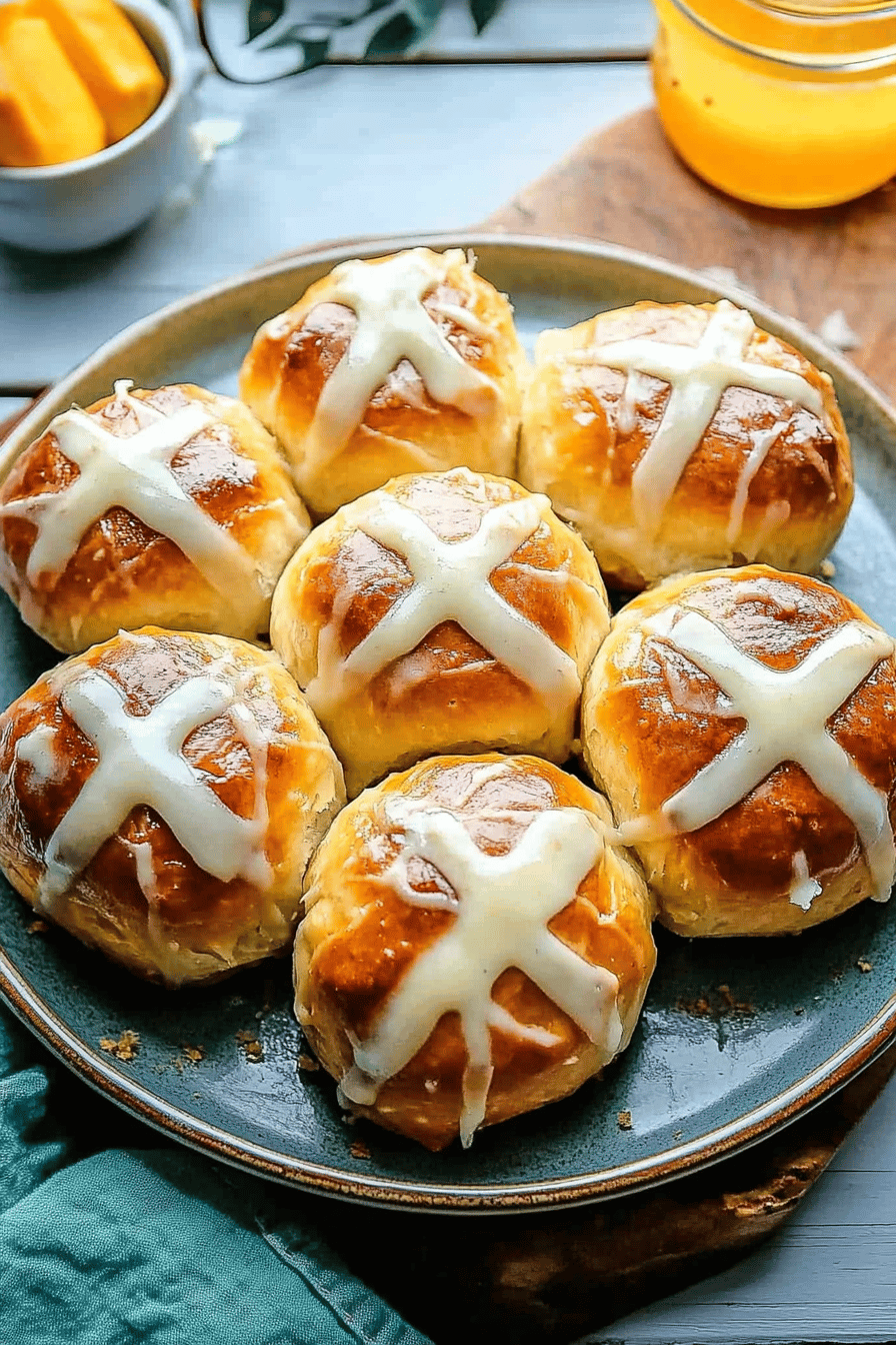 Easy Hot Cross Buns Recipe Final Dish Presentation