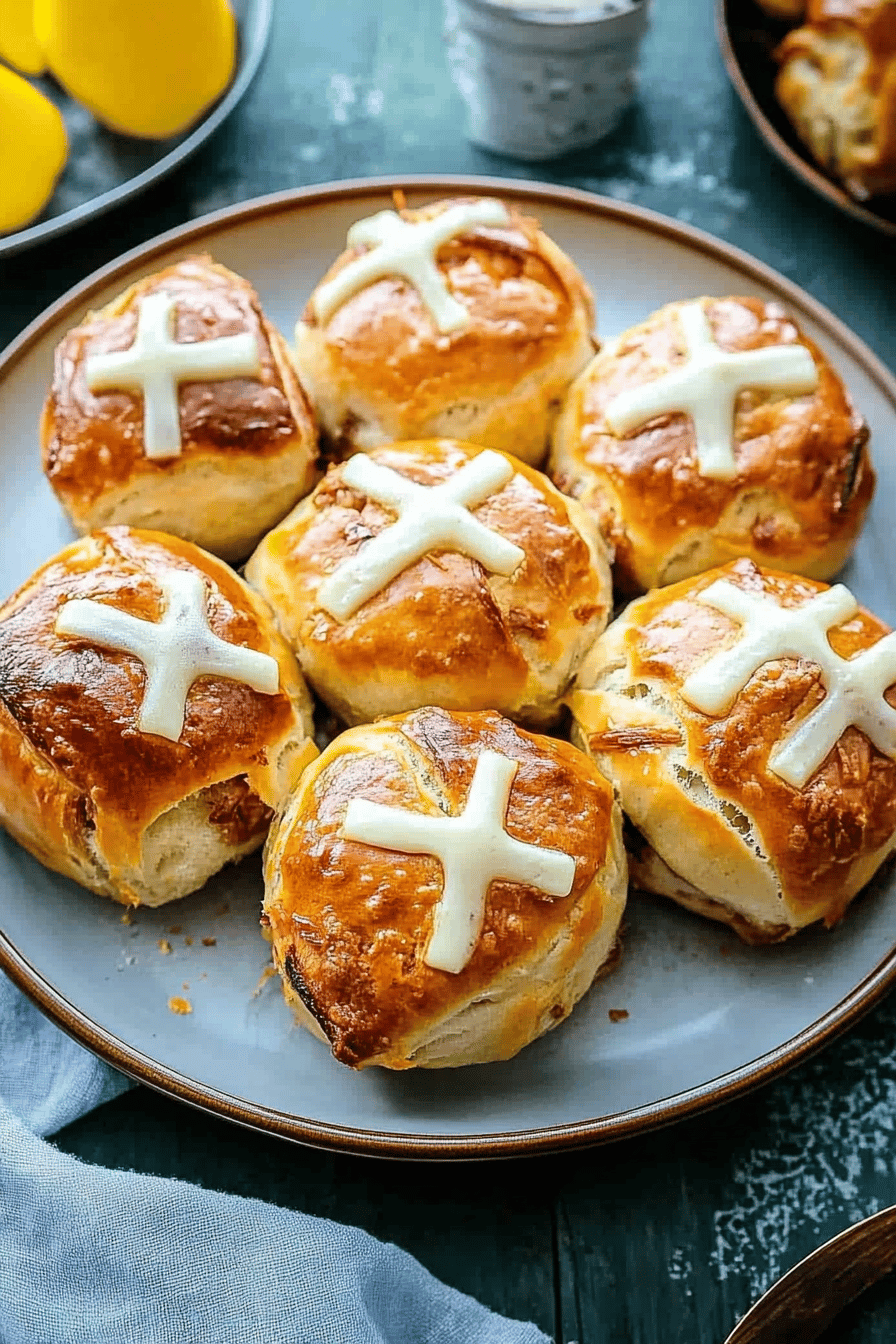 Easy Hot Cross Buns Recipe Final Dish Presentation
