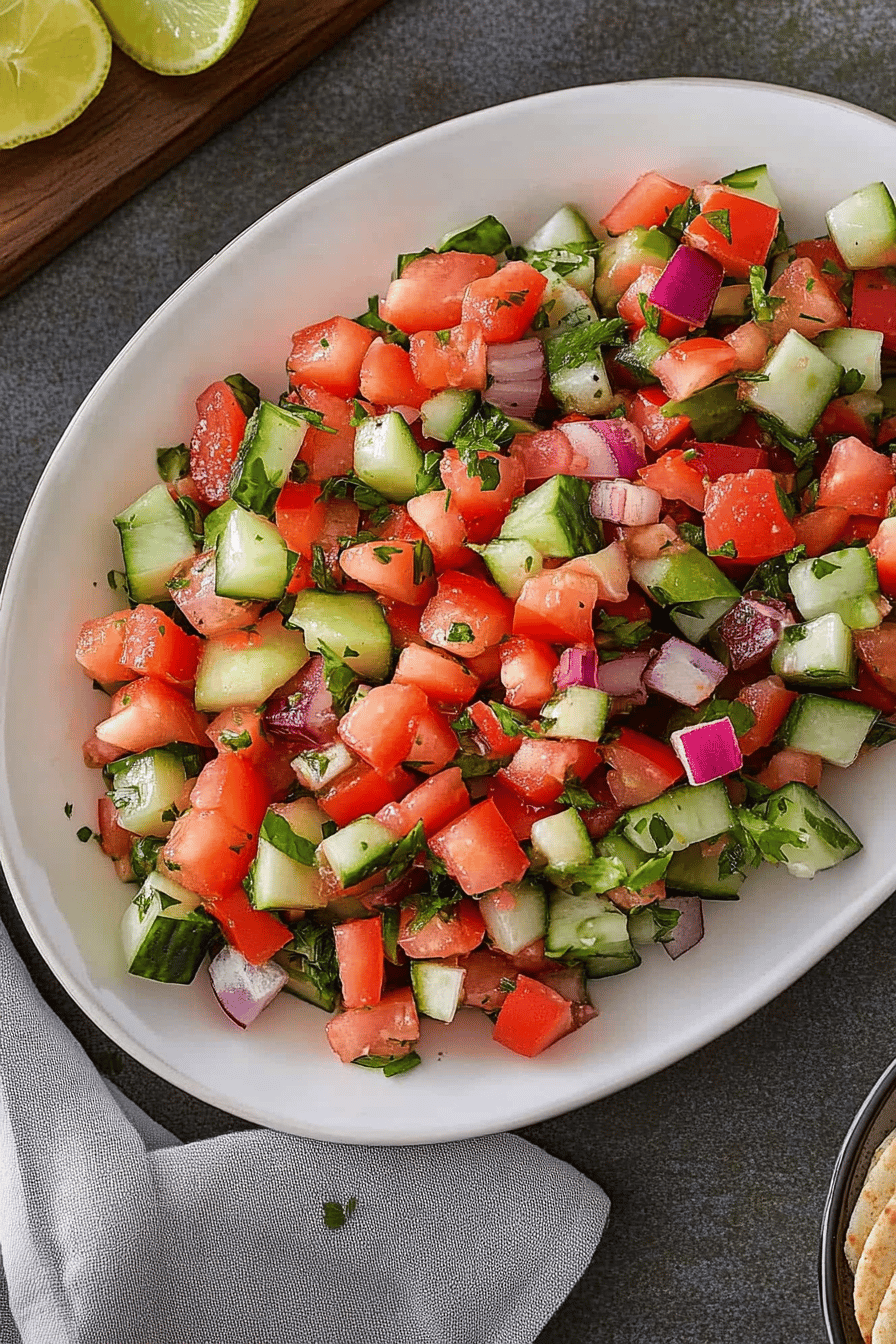 Easy Israeli Salad Recipe Final Dish Presentation