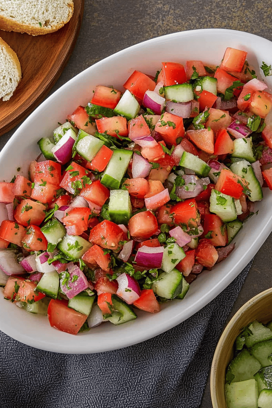Easy Israeli Salad Recipe Final Dish Presentation