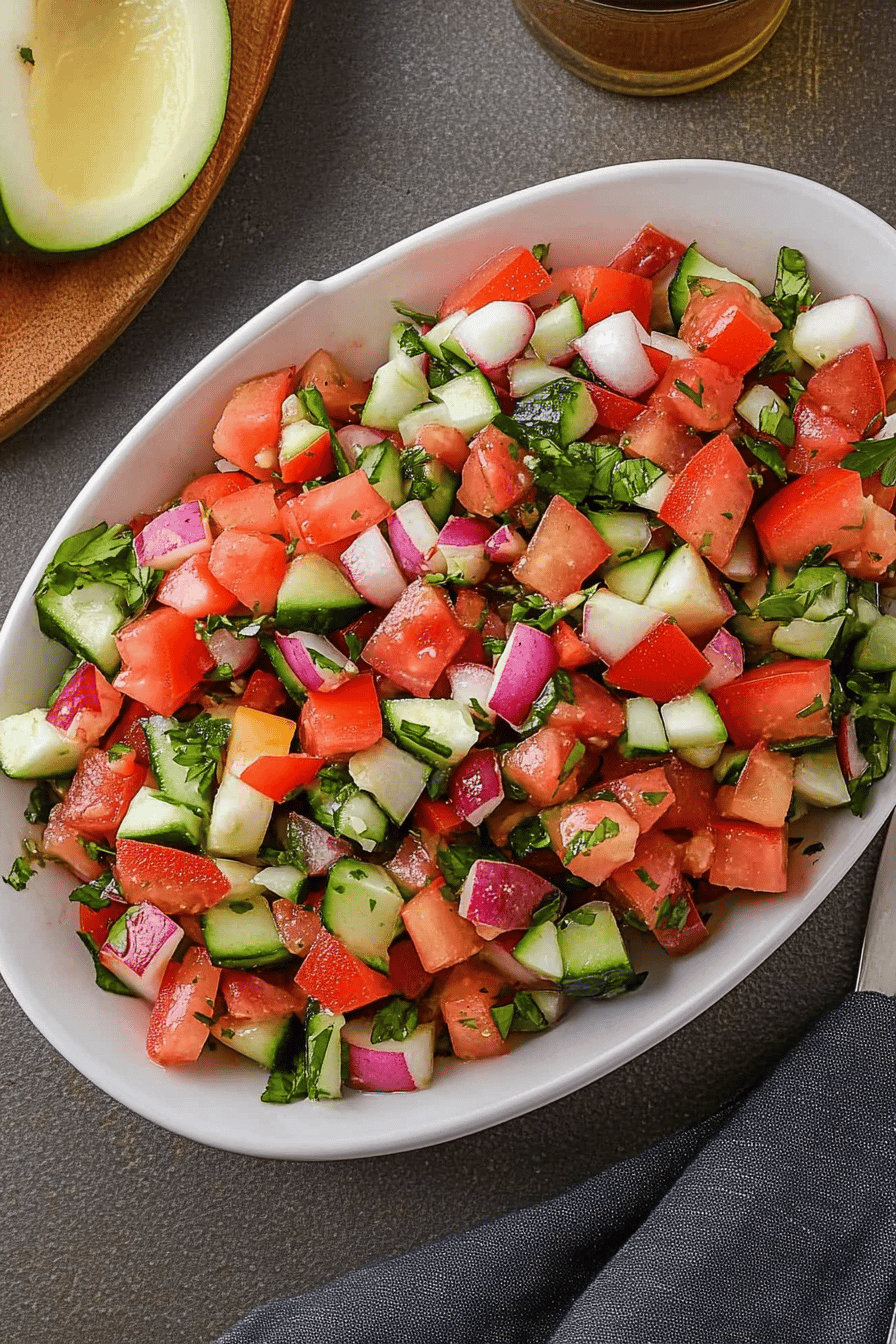 Easy Israeli Salad Recipe ingredients