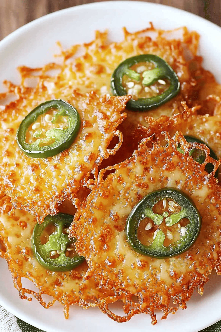 Easy Jalapeno Cheese Crisps Recipe Final Dish Presentation