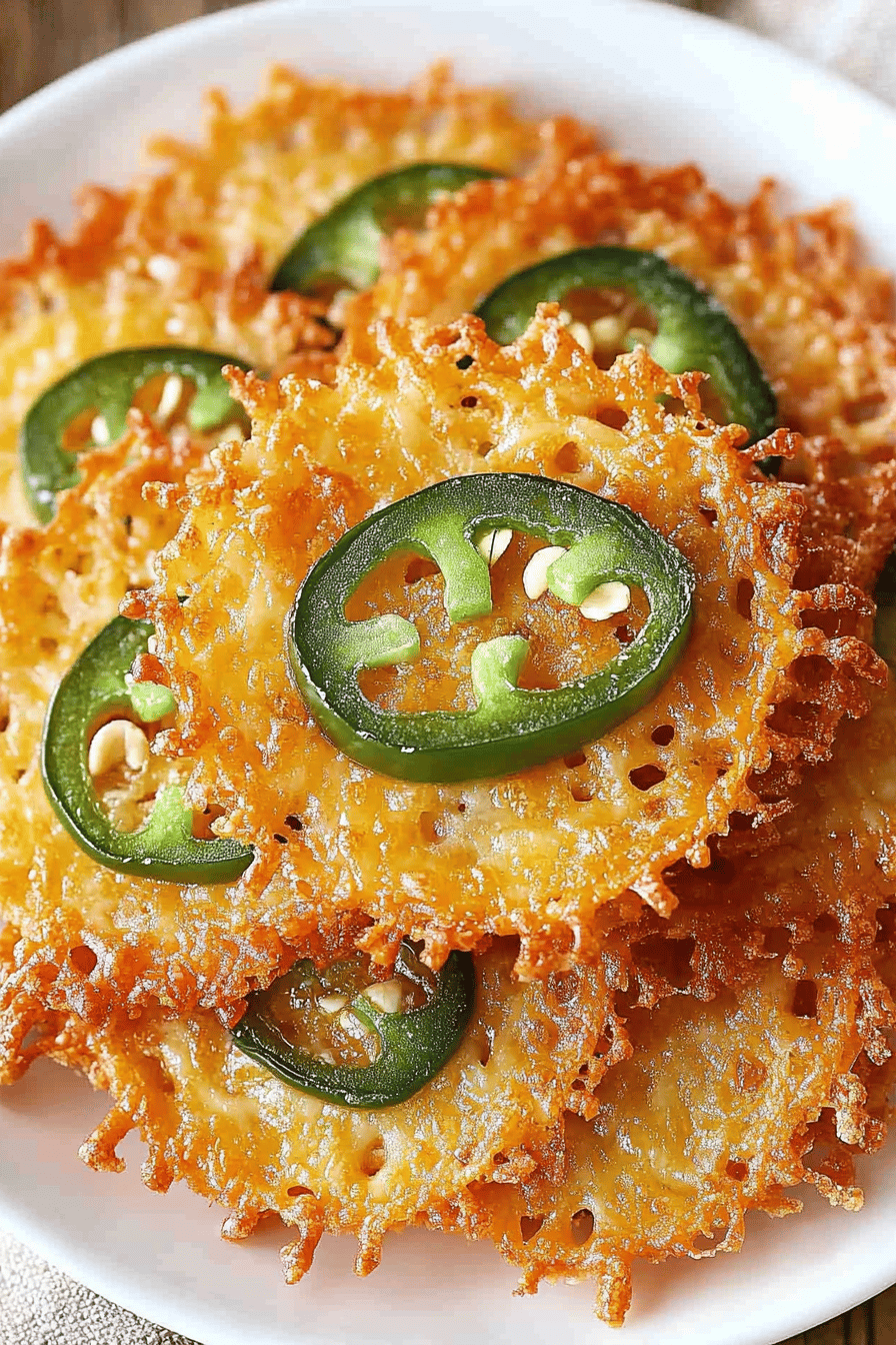 Easy Jalapeno Cheese Crisps Recipe Final Dish Presentation