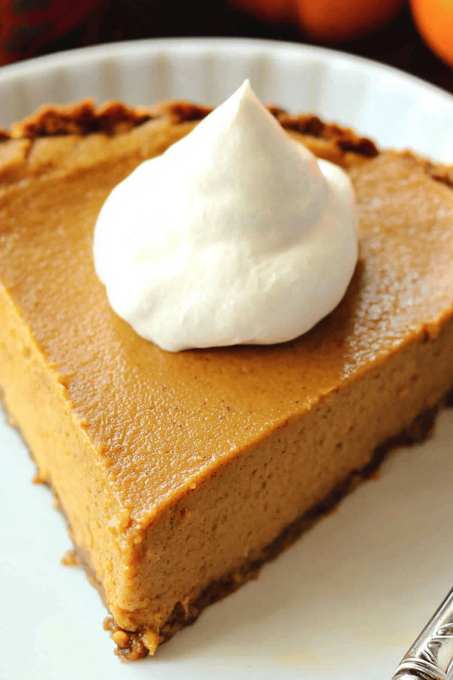 Easy Keto Crustless Pumpkin Pie Recipe Final Dish Presentation