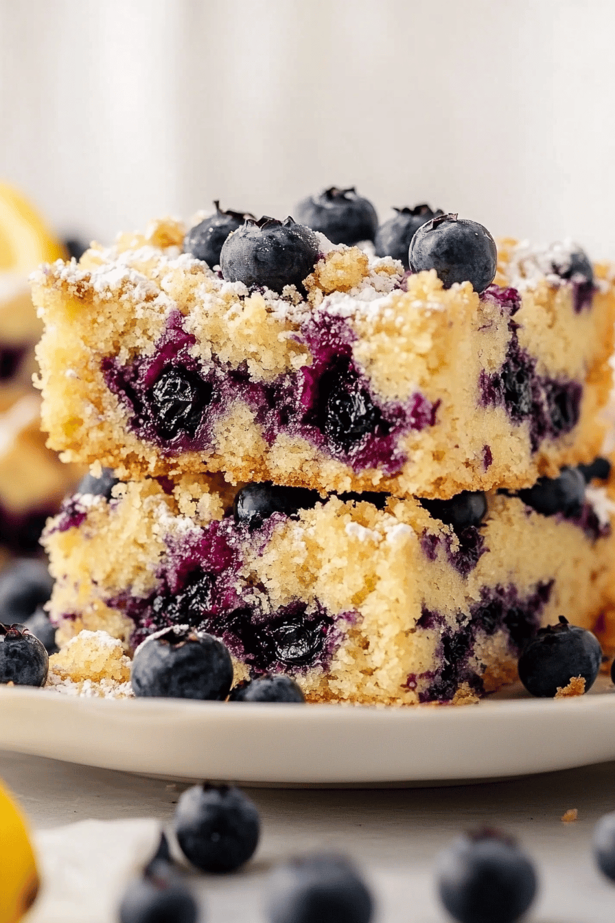 Easy Lemon Blueberry Buckle Recipe Final Dish Presentation