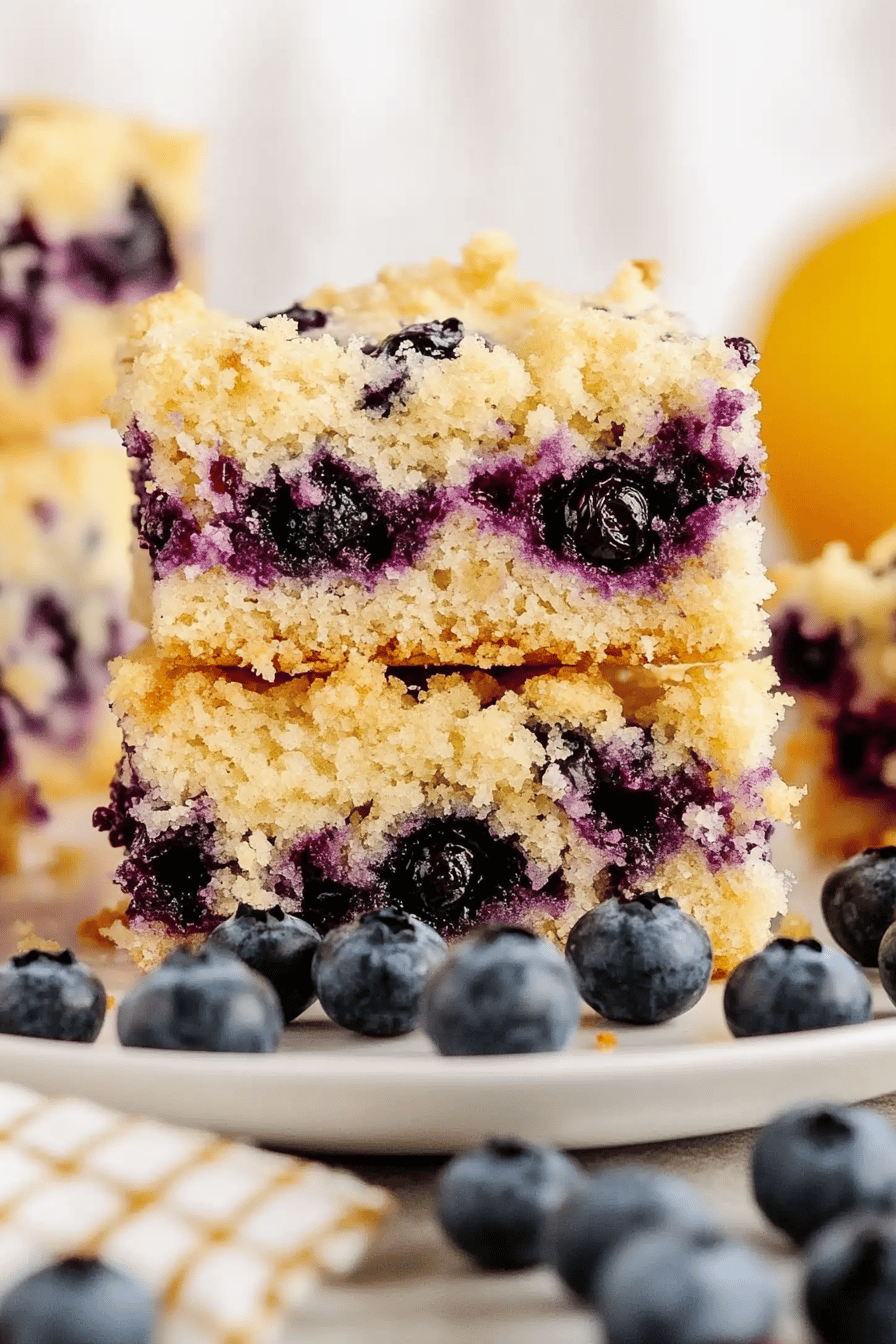 Easy Lemon Blueberry Buckle Recipe Final Dish Presentation