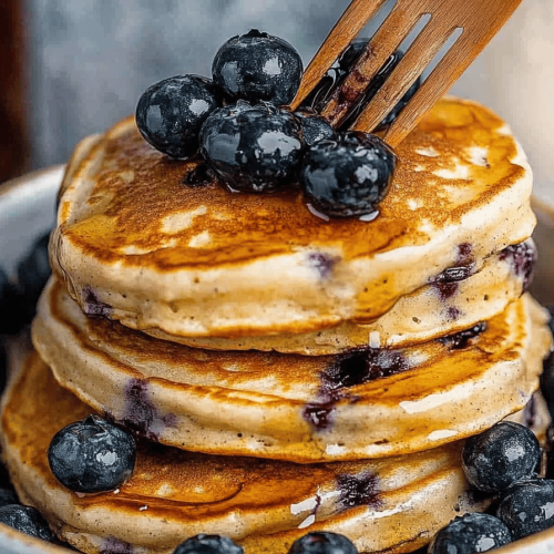 Easy Lemon Blueberry Ricotta Pancakes Recipe