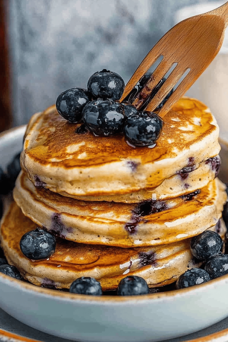 Easy Lemon Blueberry Ricotta Pancakes Recipe