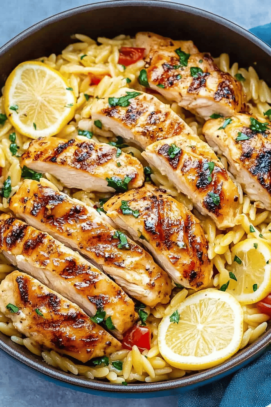 Easy Lemon Chicken Orzo Recipe Final Dish Presentation