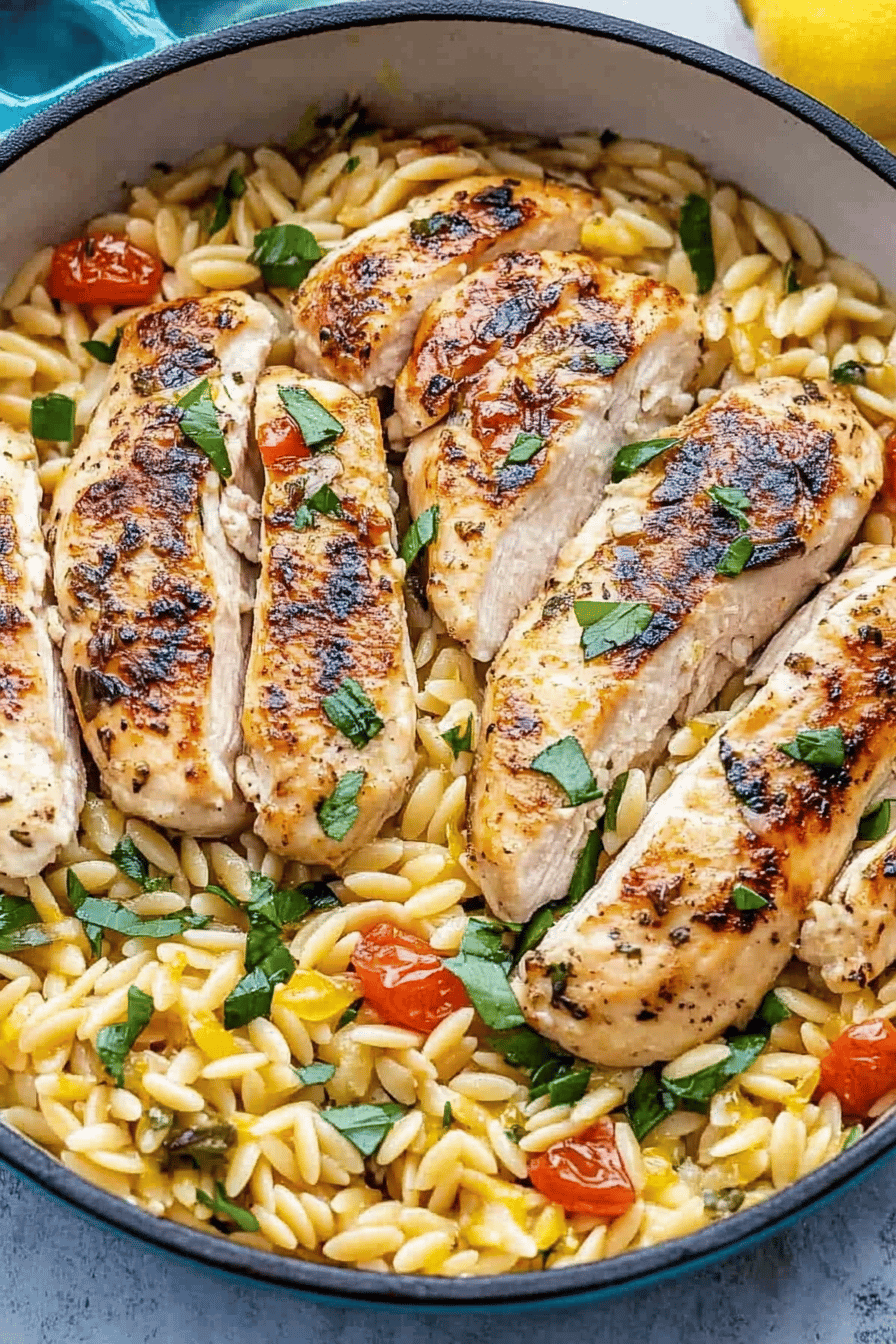 Easy Lemon Chicken Orzo Recipe ingredients