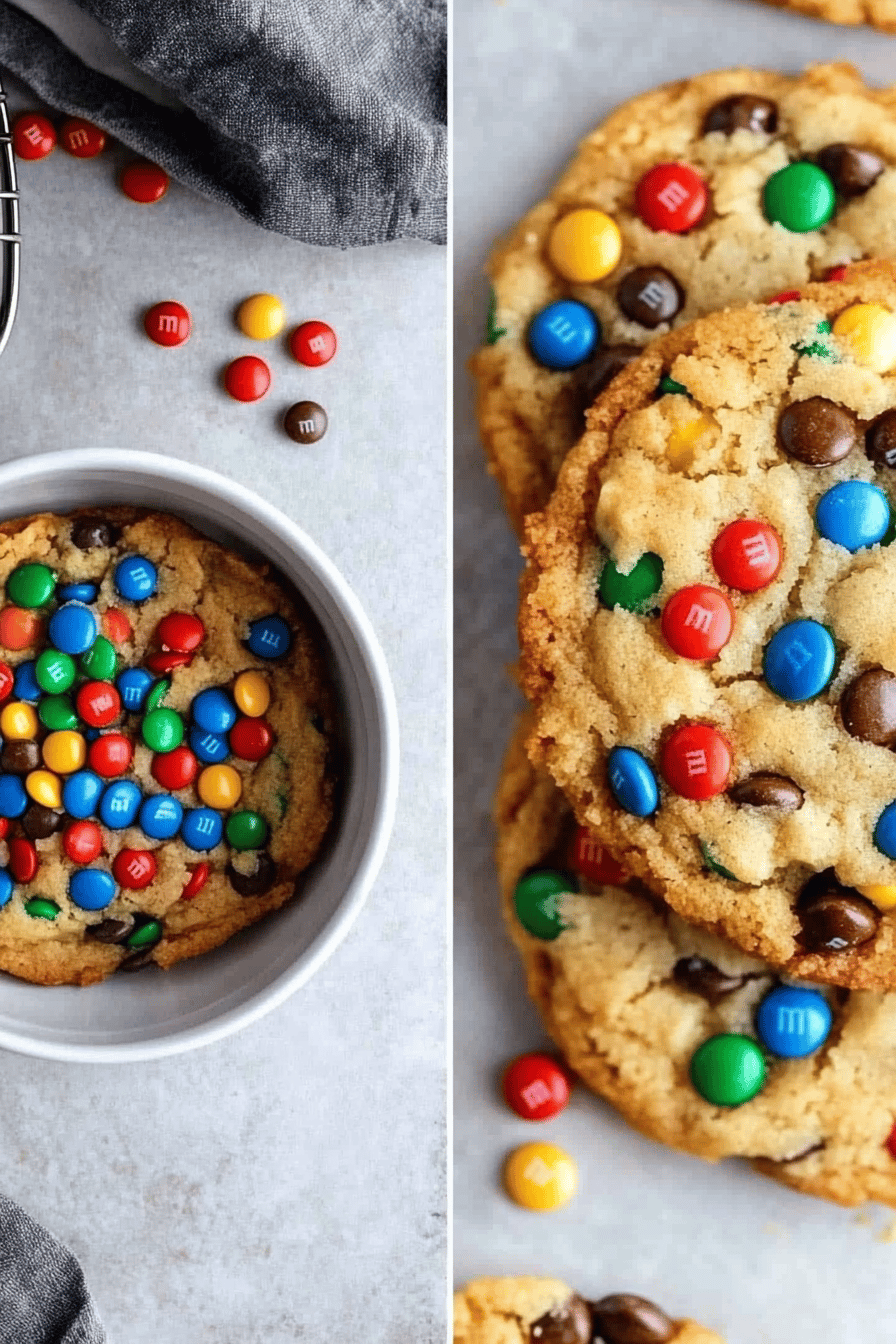 Easy M&M Cookies Recipe Final Dish Presentation