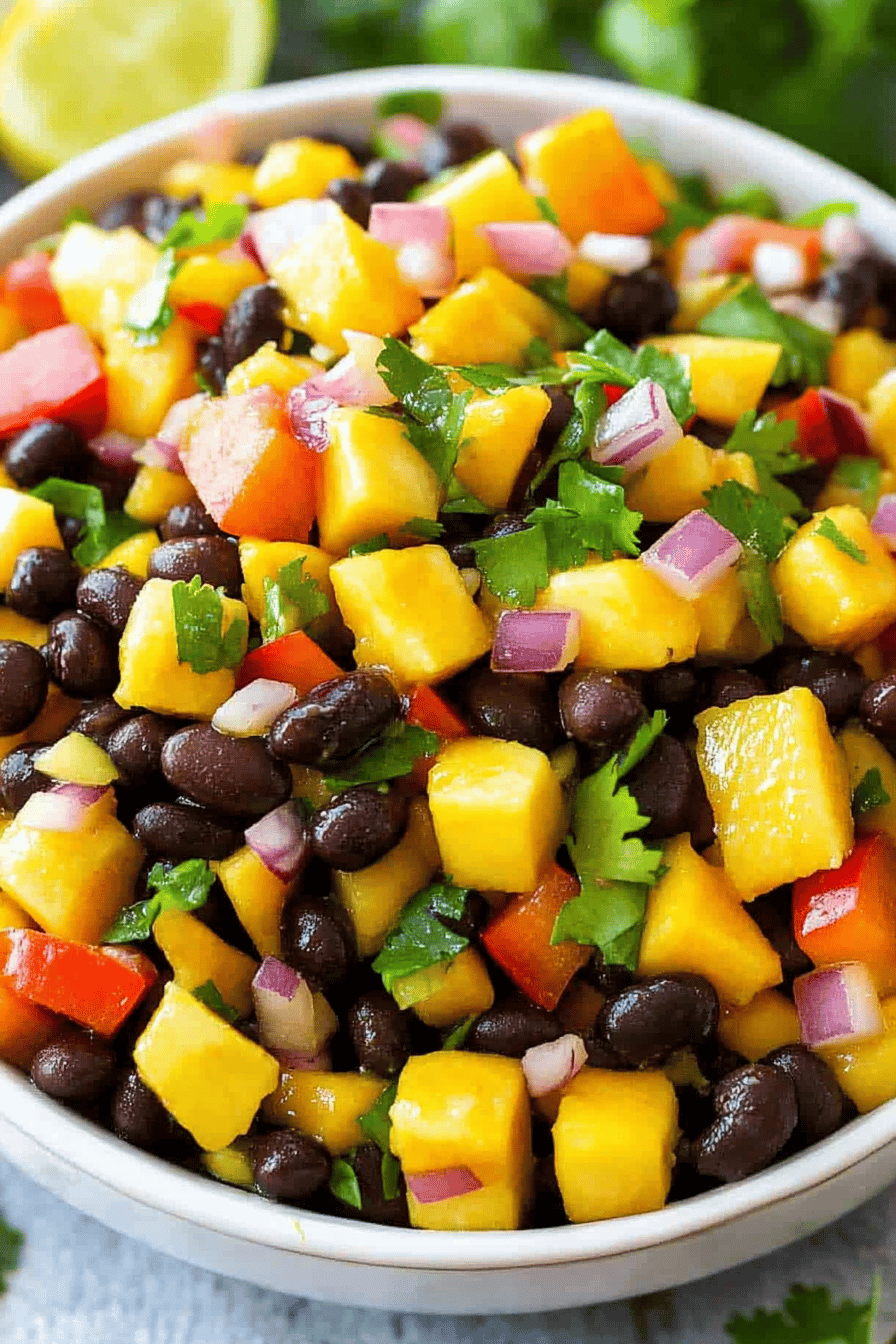 Easy Mango Black Bean Salad Recipe Final Dish Presentation