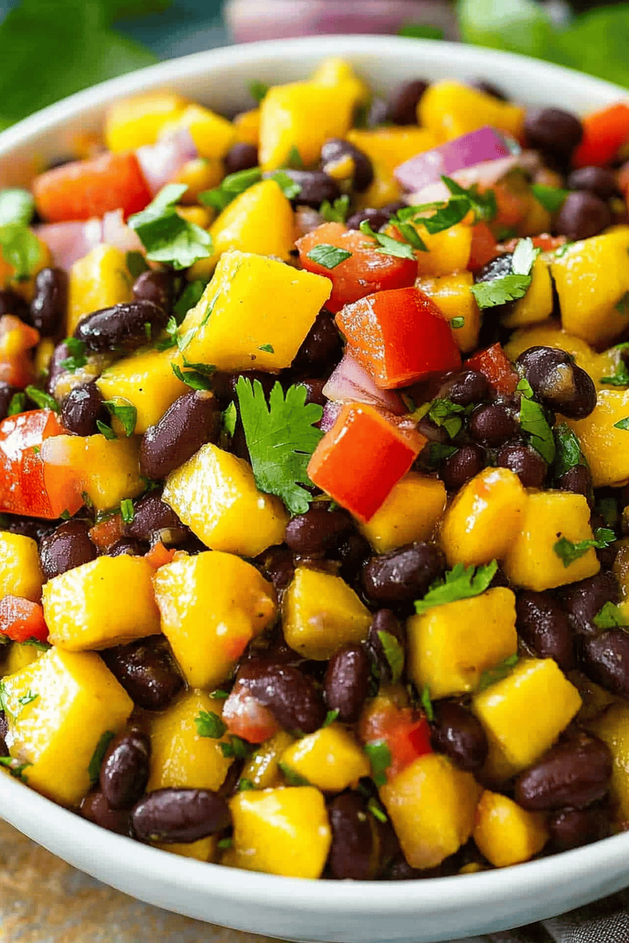 Easy Mango Black Bean Salad Recipe Final Dish Presentation