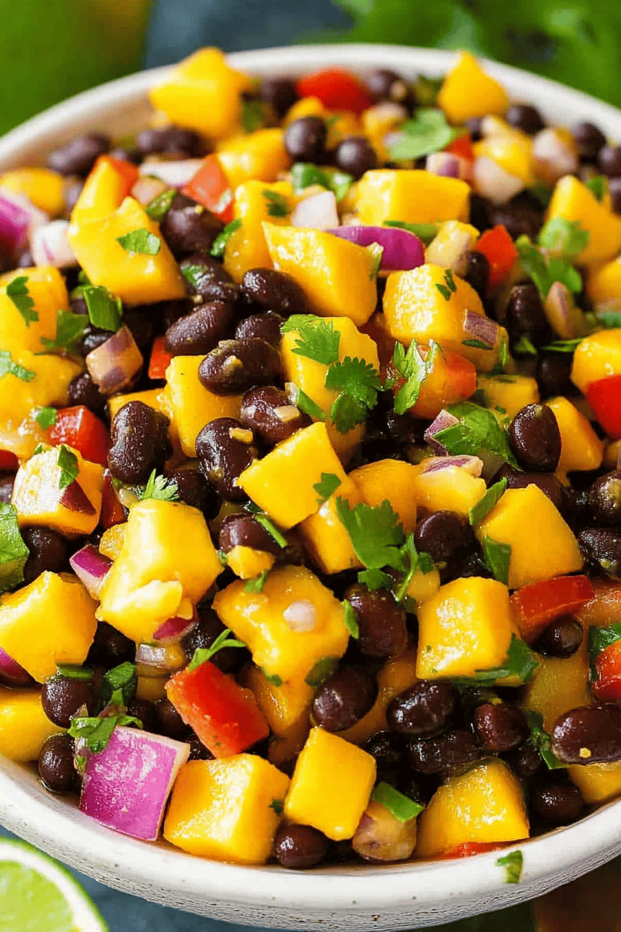 Easy Mango Black Bean Salad Recipe ingredients