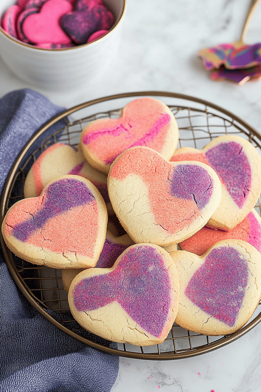 Easy Marbled Valentine's Sugar Cookies Recipe Final Dish Presentation