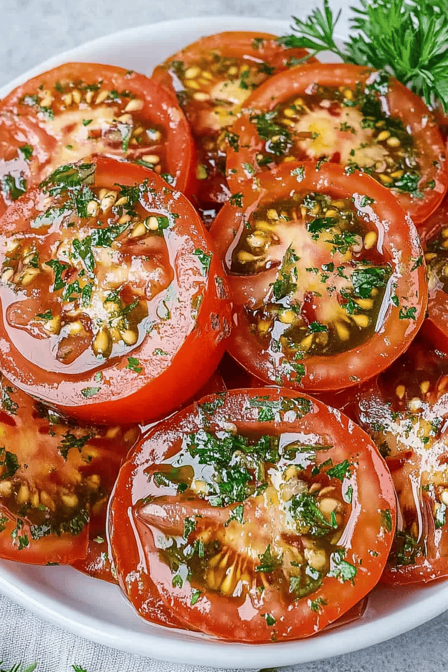 Easy Marinated Tomatoes Recipe Final Dish Presentation