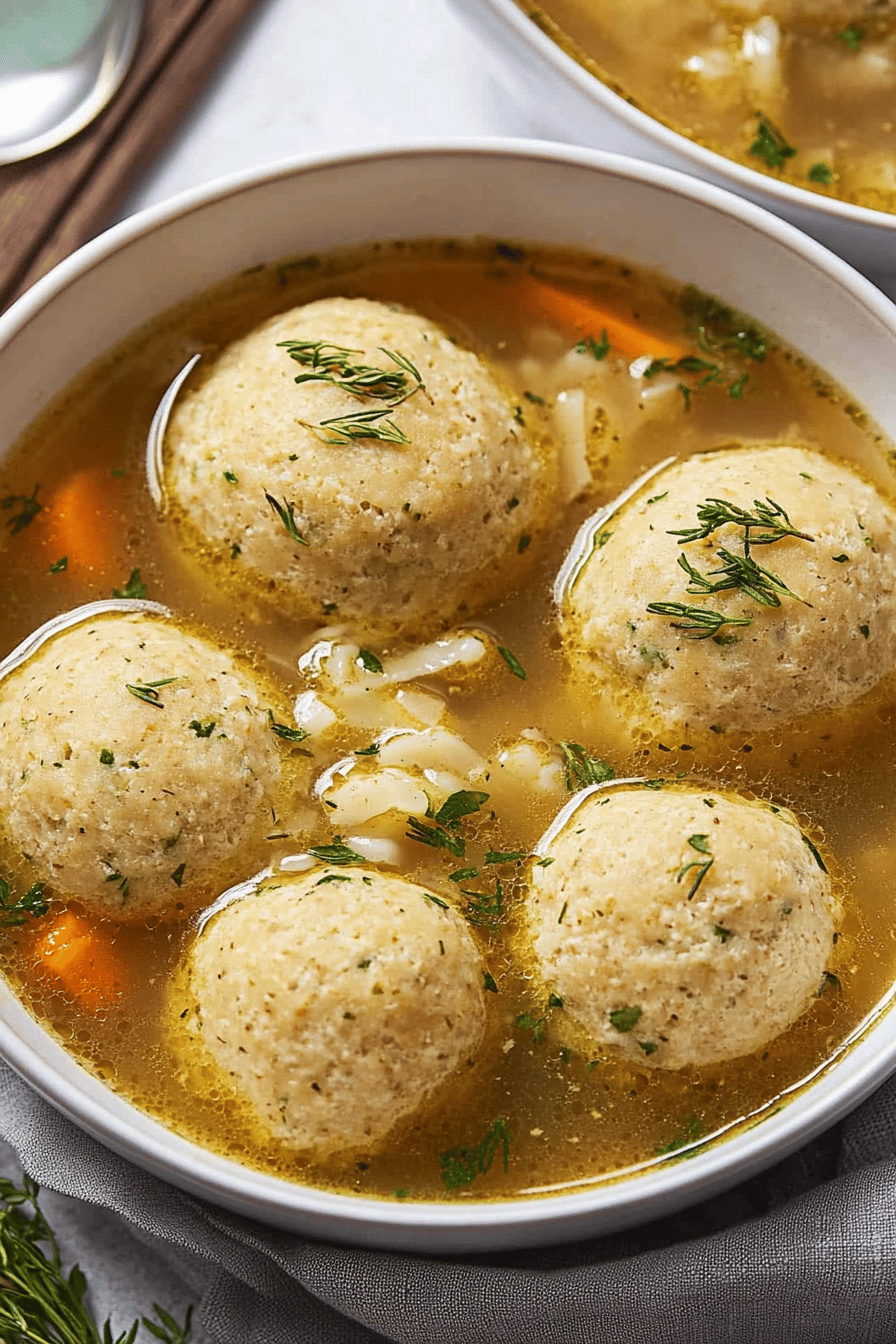 Easy Matzo Ball Soup Recipe Final Dish Presentation