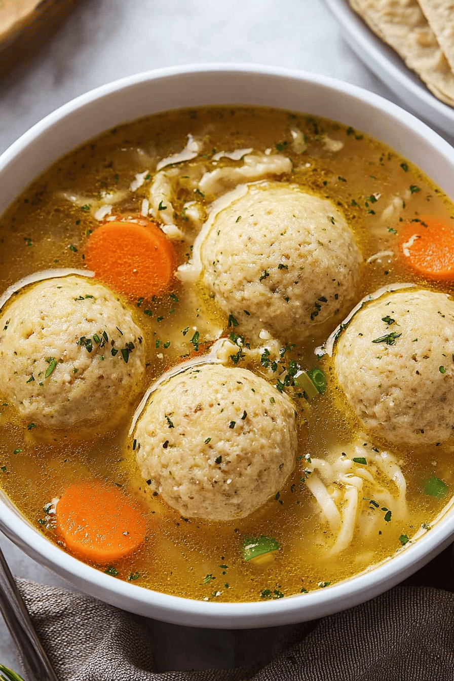 Easy Matzo Ball Soup Recipe Final Dish Presentation