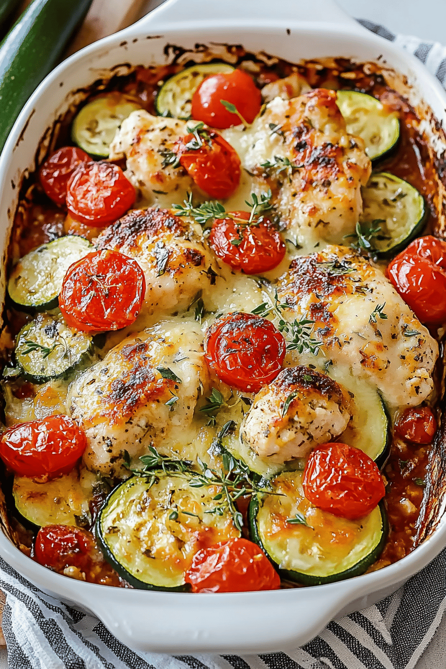 Easy Mediterranean Chicken Zucchini Bake ingredients