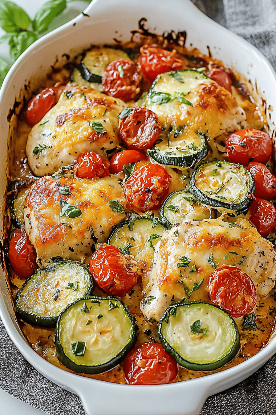 Easy Mediterranean Chicken Zucchini Bake