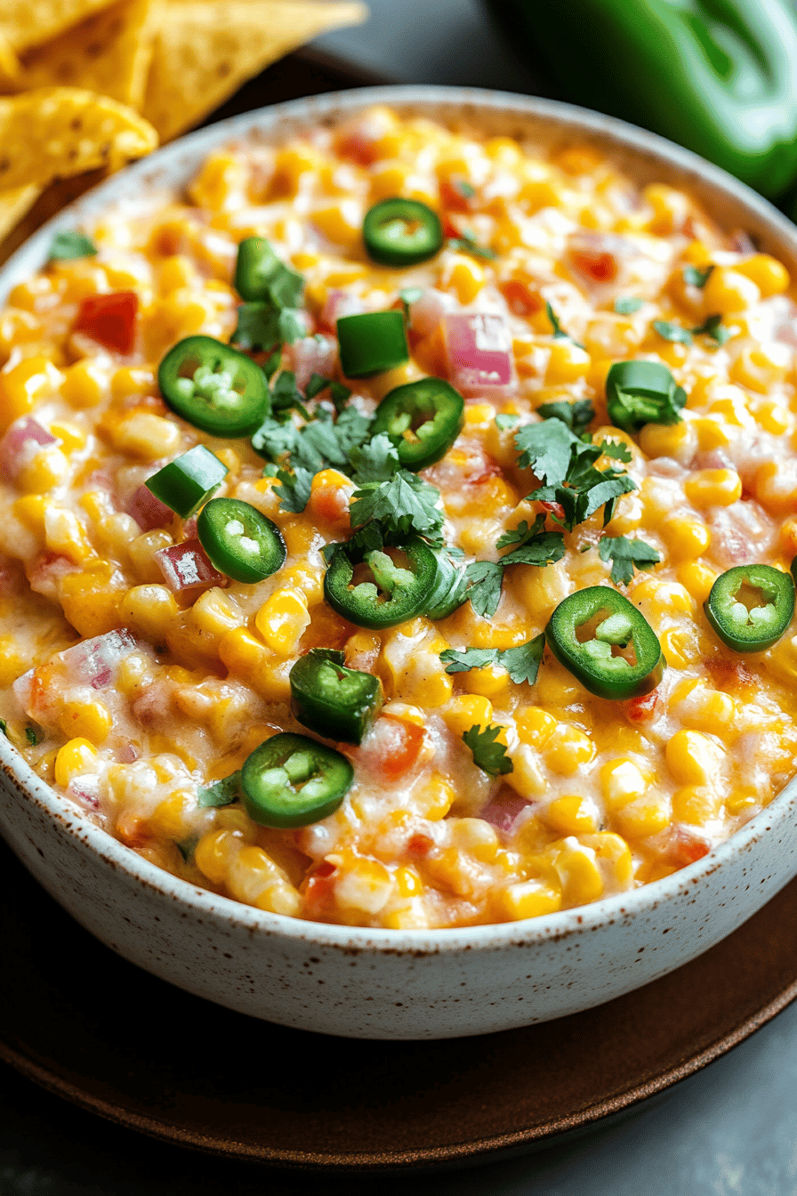 Easy Mexican Corn Dip Recipe Final Dish Presentation
