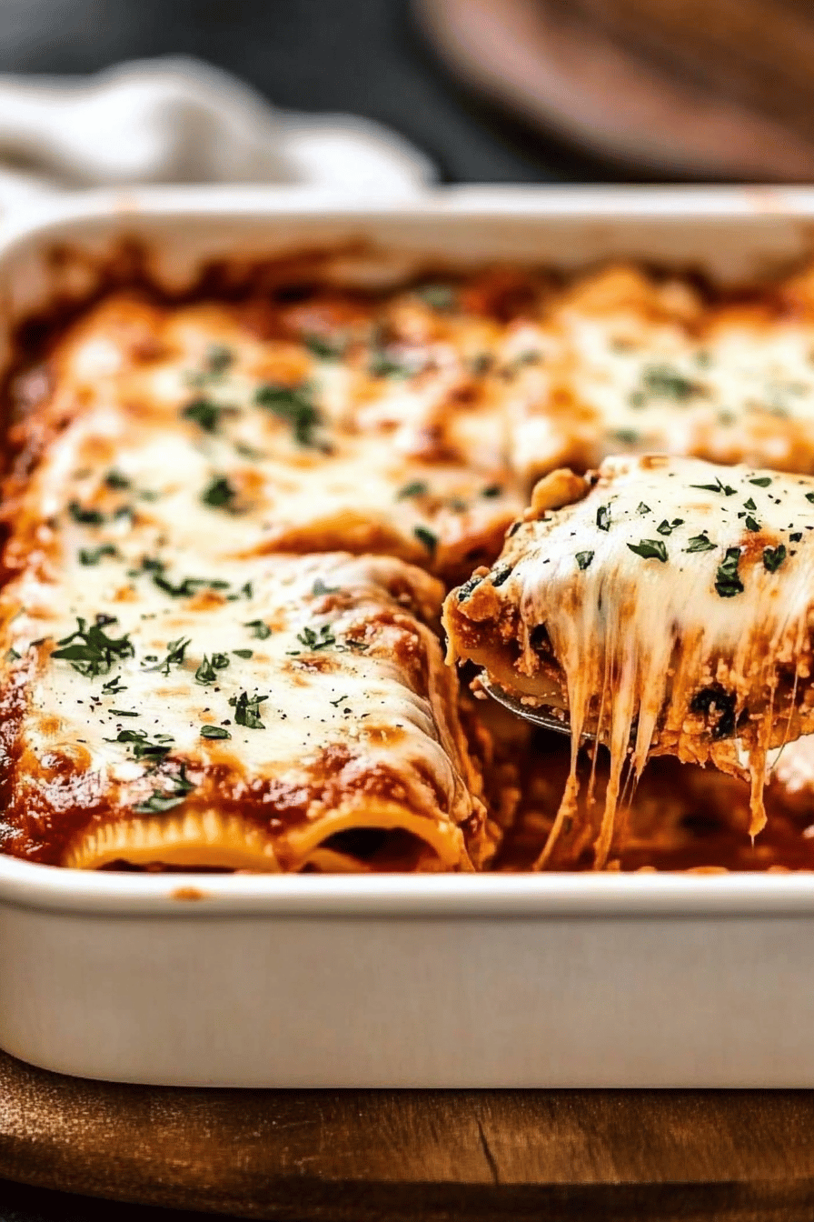 Easy Million Dollar Manicotti Recipe Final Dish Presentation