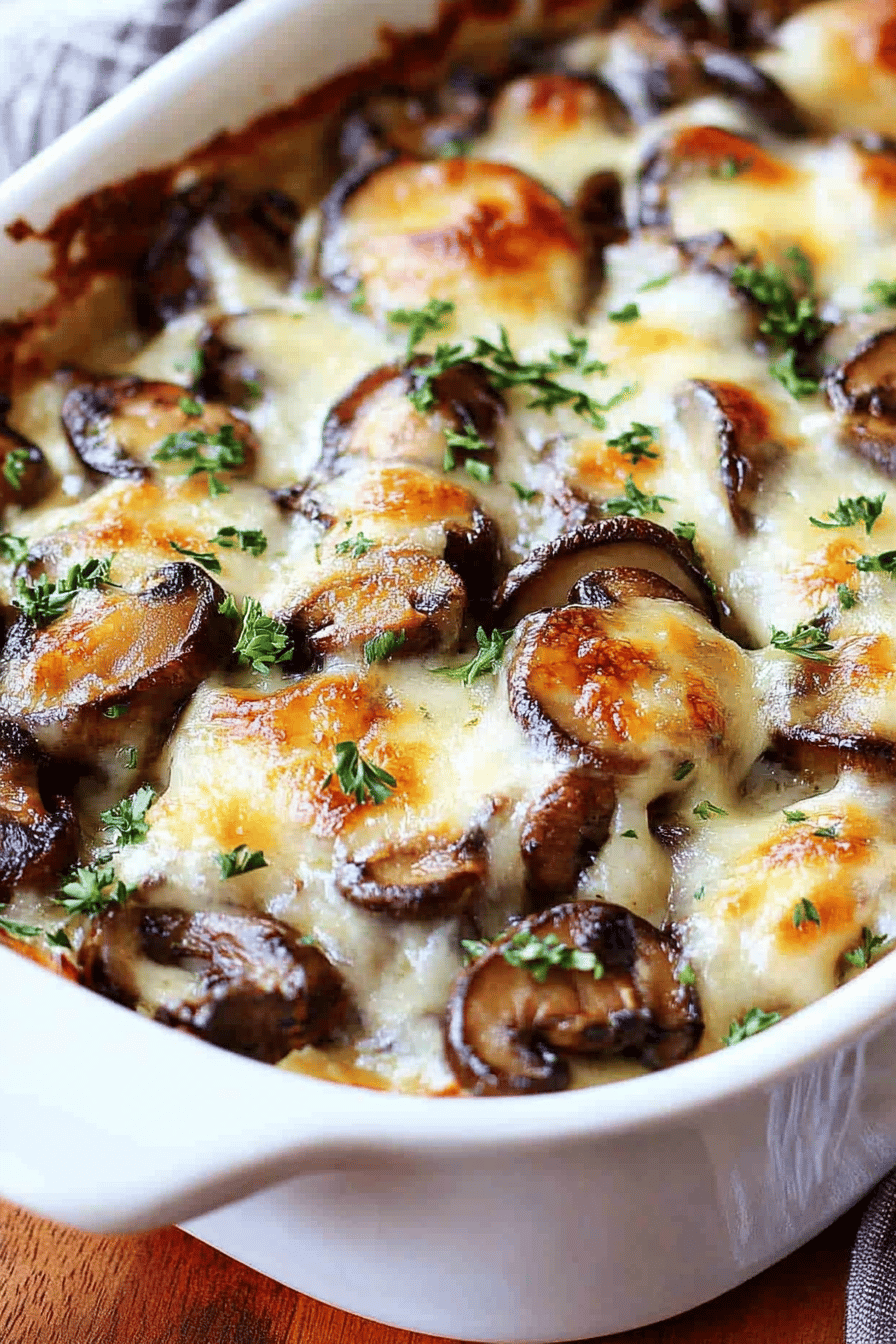 Easy Mushroom Casserole Recipe Final Dish Presentation