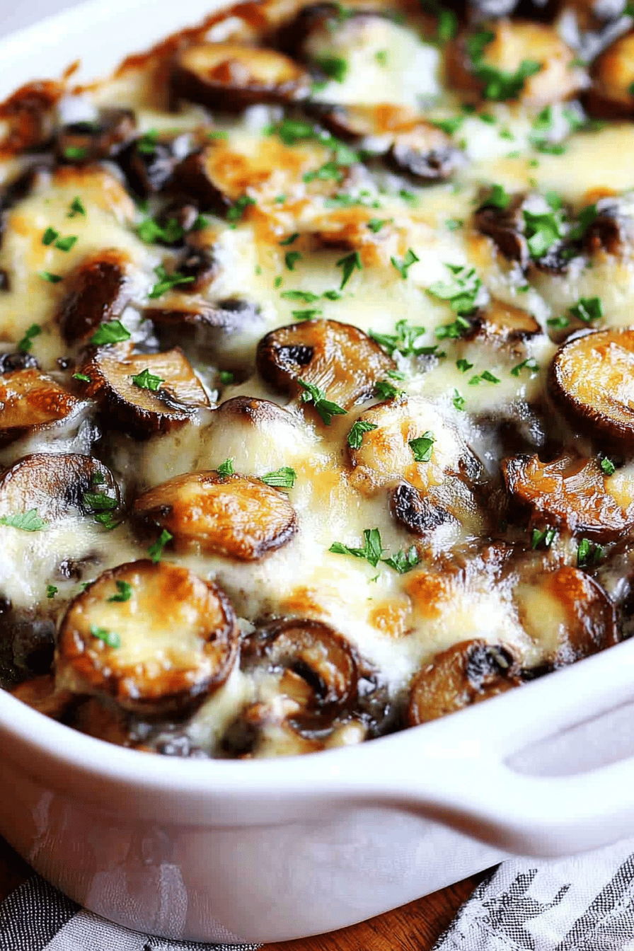 Easy Mushroom Casserole Recipe Final Dish Presentation