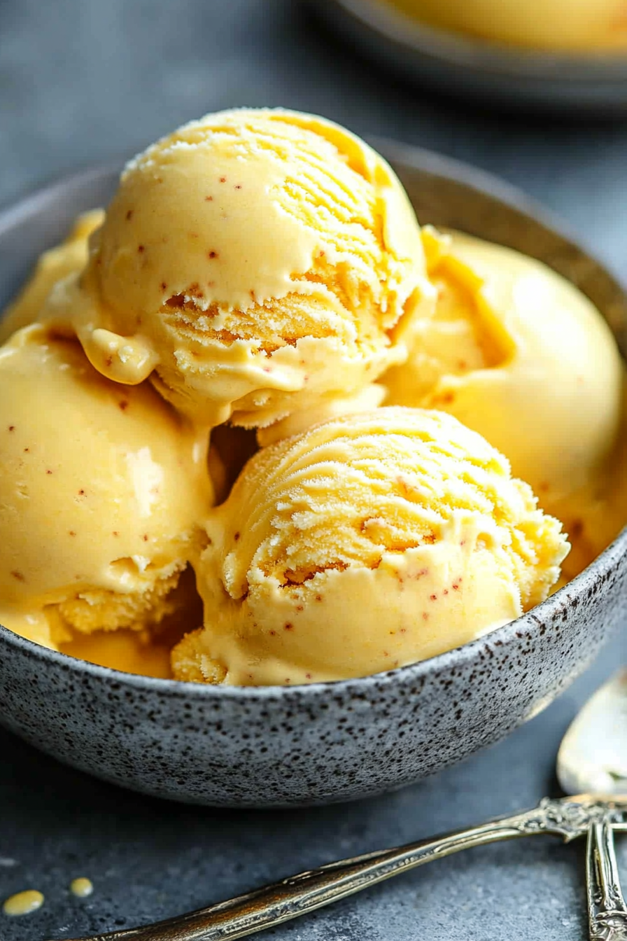 Easy No-Churn Mango Ice Cream Recipe Final Dish Presentation