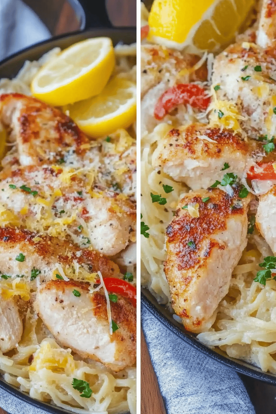 Easy Olive Garden Chicken Scampi Recipe Final Dish Presentation