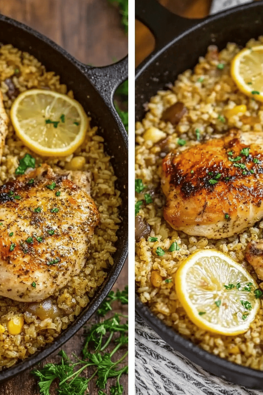 Easy One-Pot Greek Chicken and Rice Recipe Final Dish Presentation