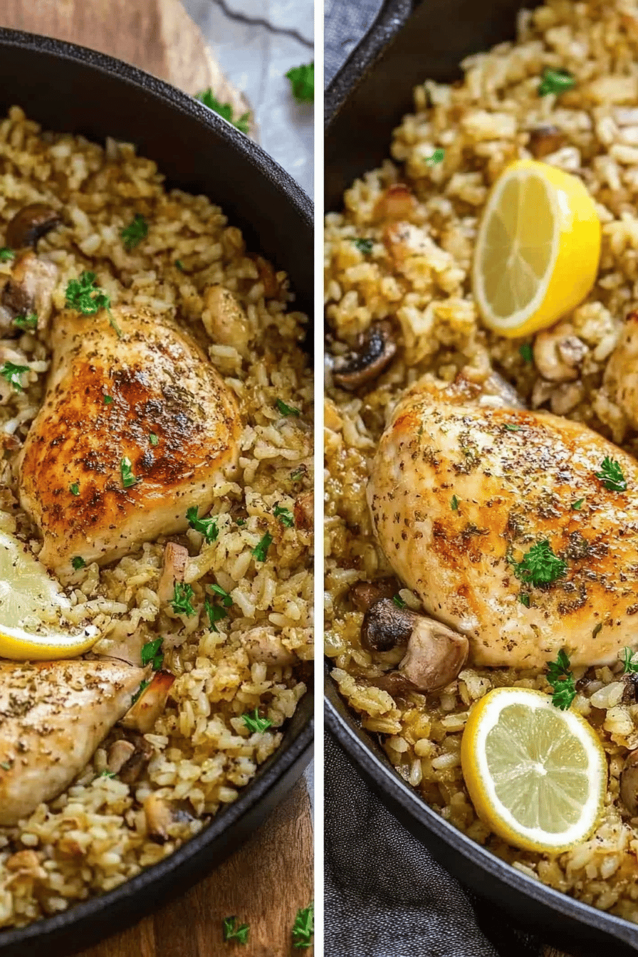 Easy One-Pot Greek Chicken and Rice Recipe Final Dish Presentation