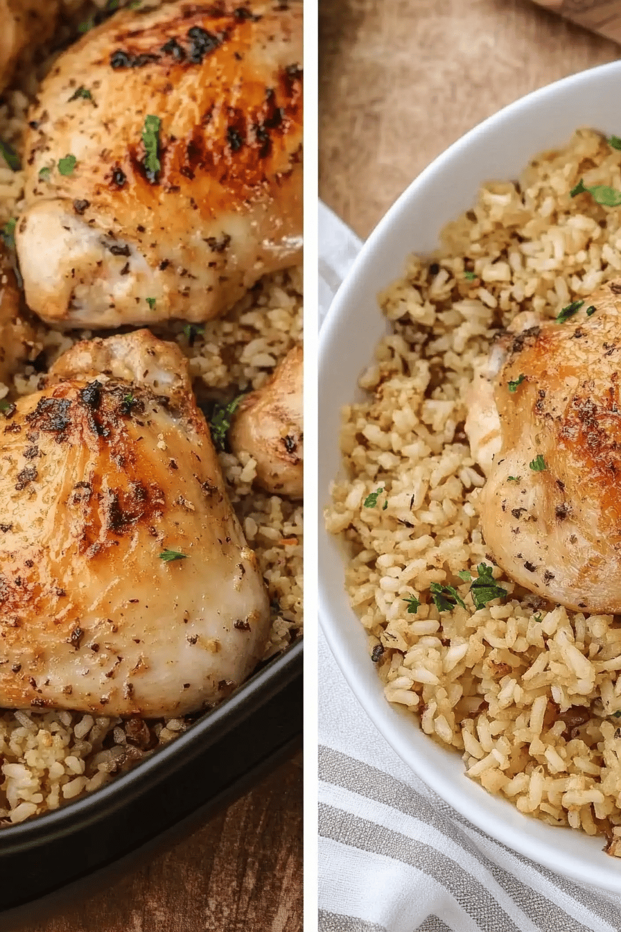 Easy Oven-Baked Chicken and Rice Recipe Final Dish Presentation