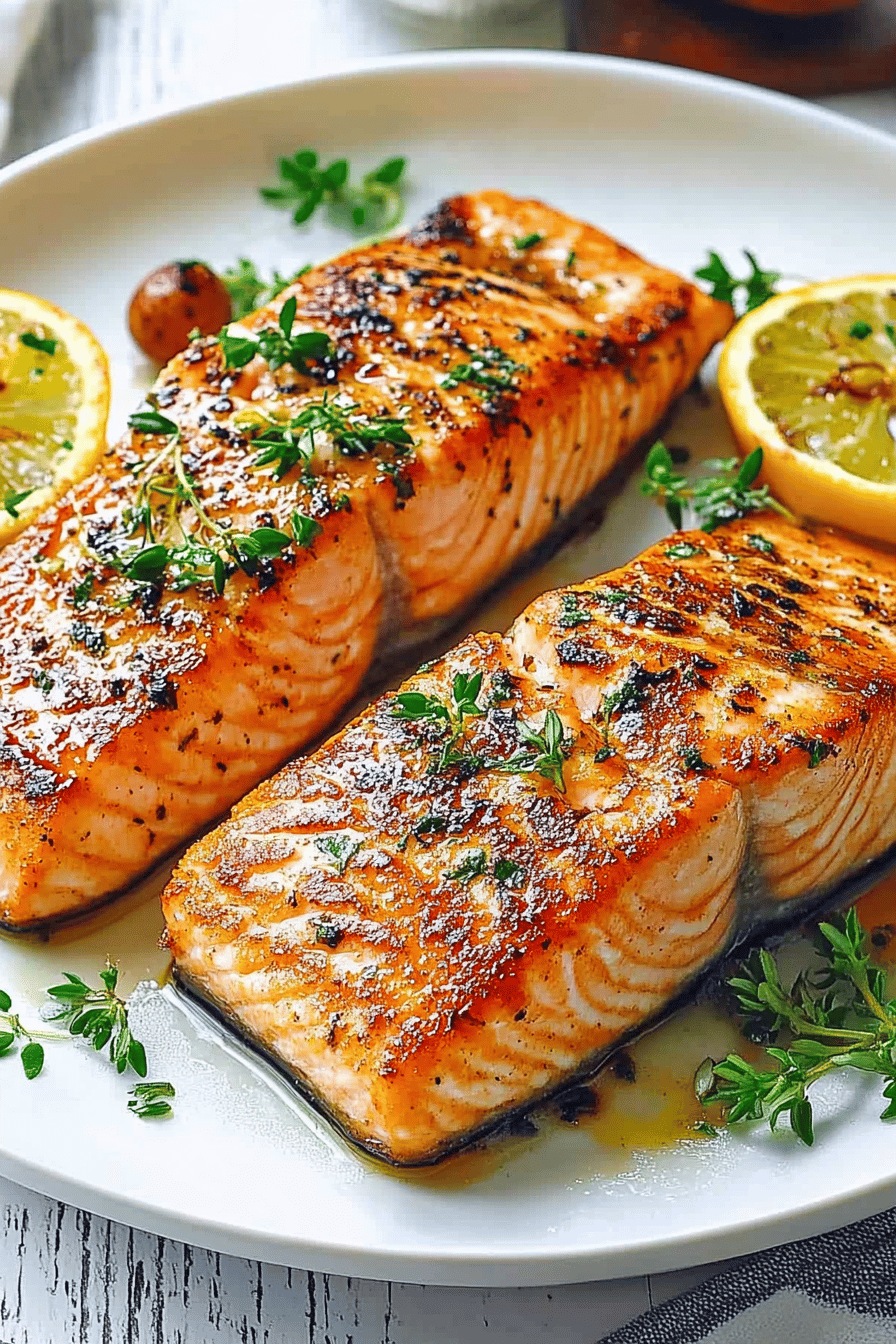 Easy Pan-Fried Salmon Recipe Final Dish Presentation