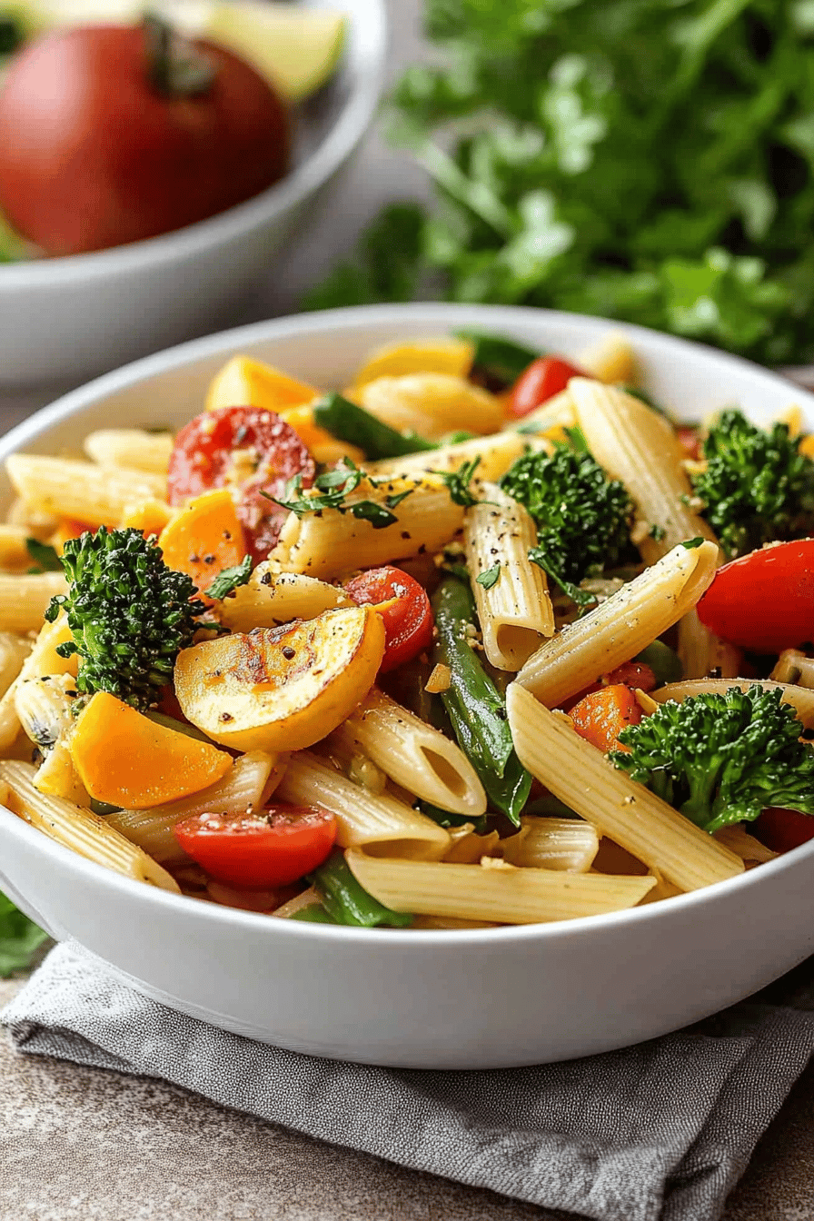 Easy Pasta Primavera Recipe Final Dish Presentation