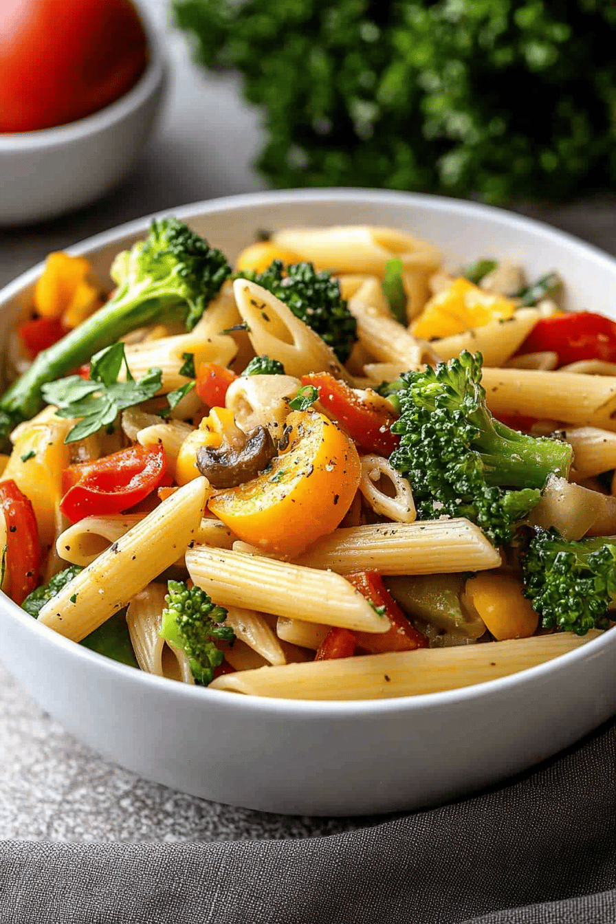 Easy Pasta Primavera Recipe Final Dish Presentation