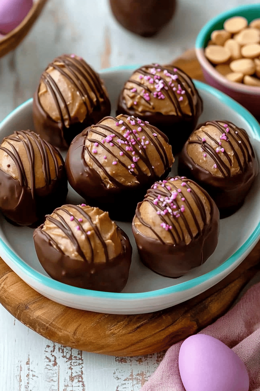 Easy Peanut Butter Easter Eggs Recipe Final Dish Presentation