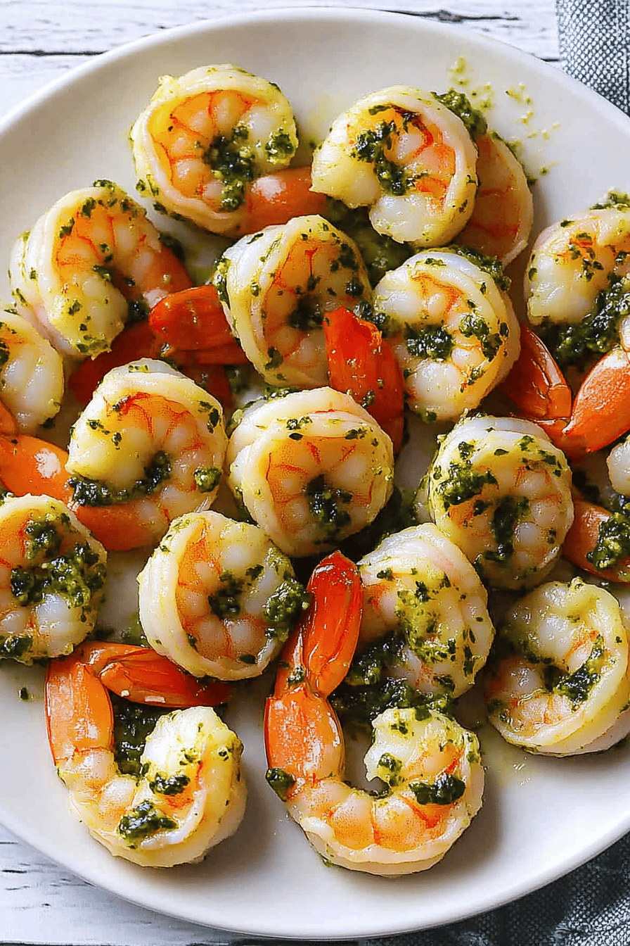 Easy Pesto Shrimp Recipe Final Dish Presentation
