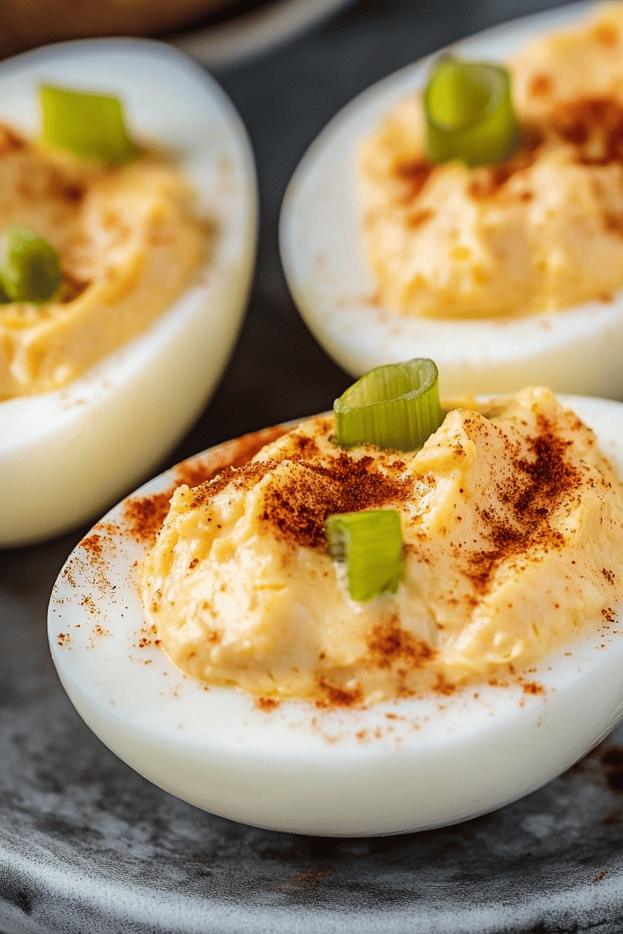 Easy Pimento Cheese Deviled Eggs Recipe Final Dish Presentation