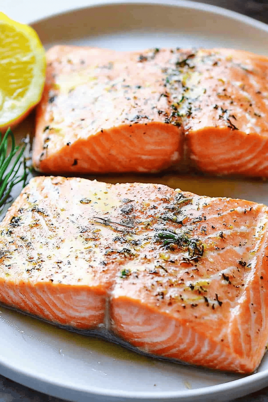 Easy Poached Salmon Recipe Final Dish Presentation