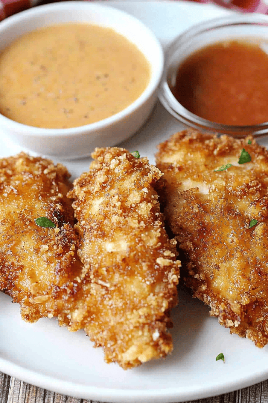 Easy Pork Rind Crusted Chicken Tenders Recipe Final Dish Presentation