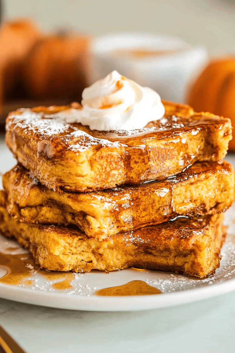 Easy Pumpkin French Toast Recipe Final Dish Presentation