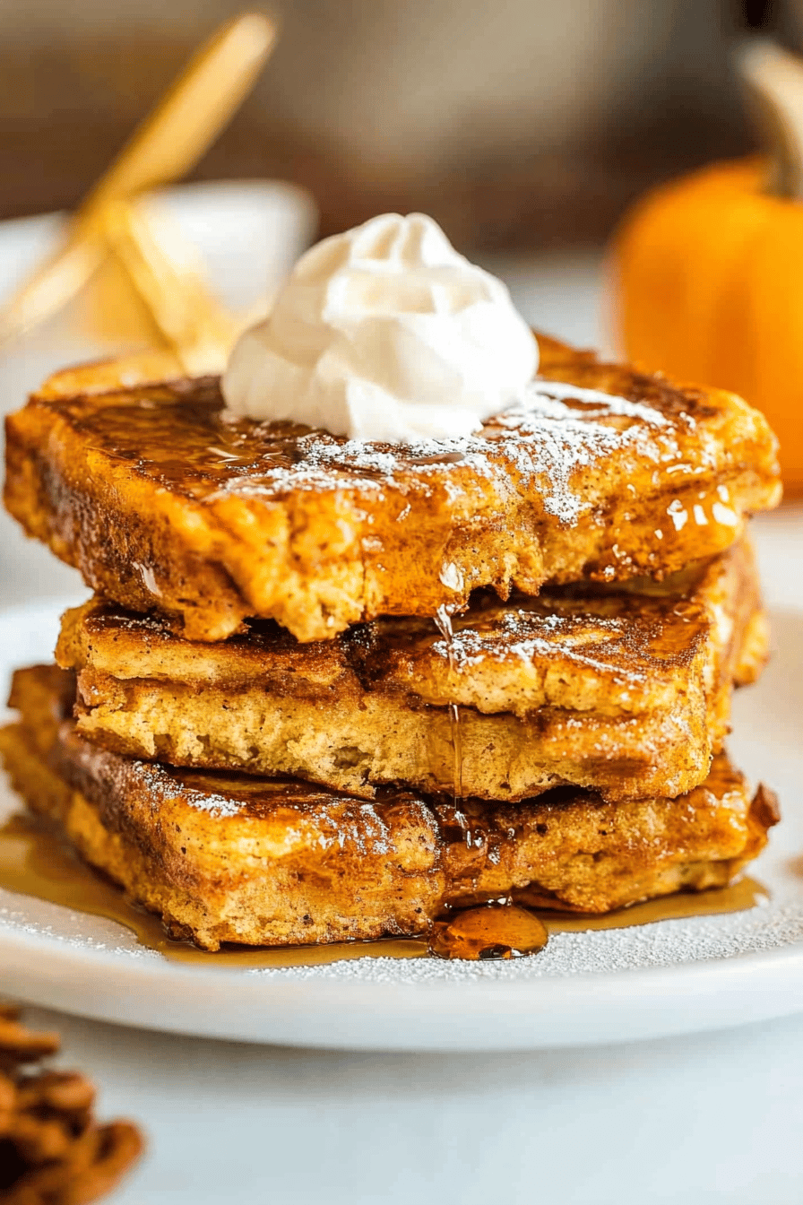 Easy Pumpkin French Toast Recipe Final Dish Presentation