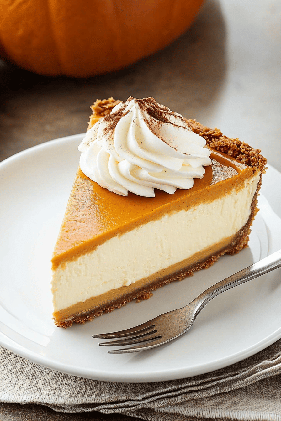 Easy Pumpkin Pie Cheesecake Recipe Final Dish Presentation