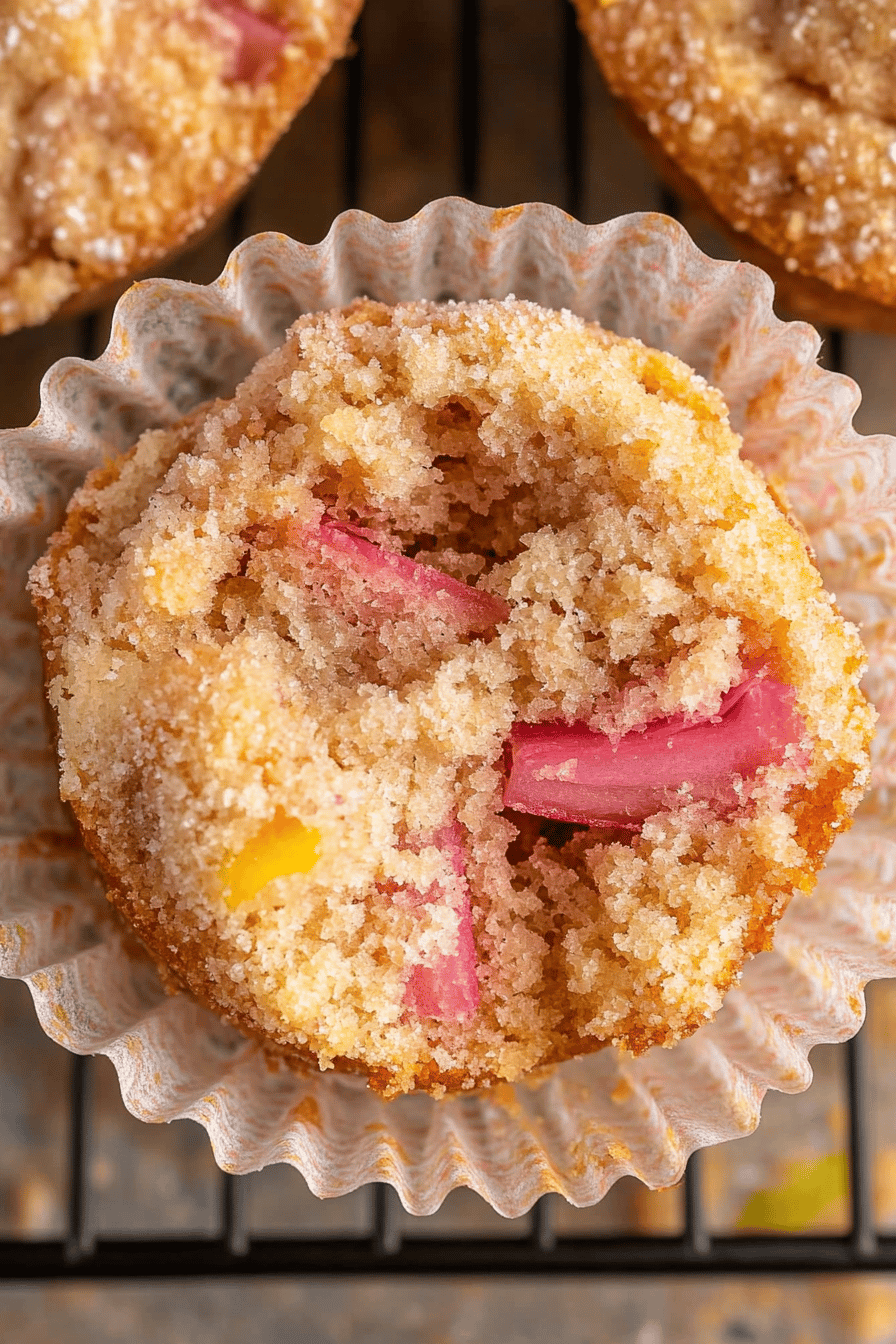 Easy Rhubarb Muffins Recipe Final Dish Presentation