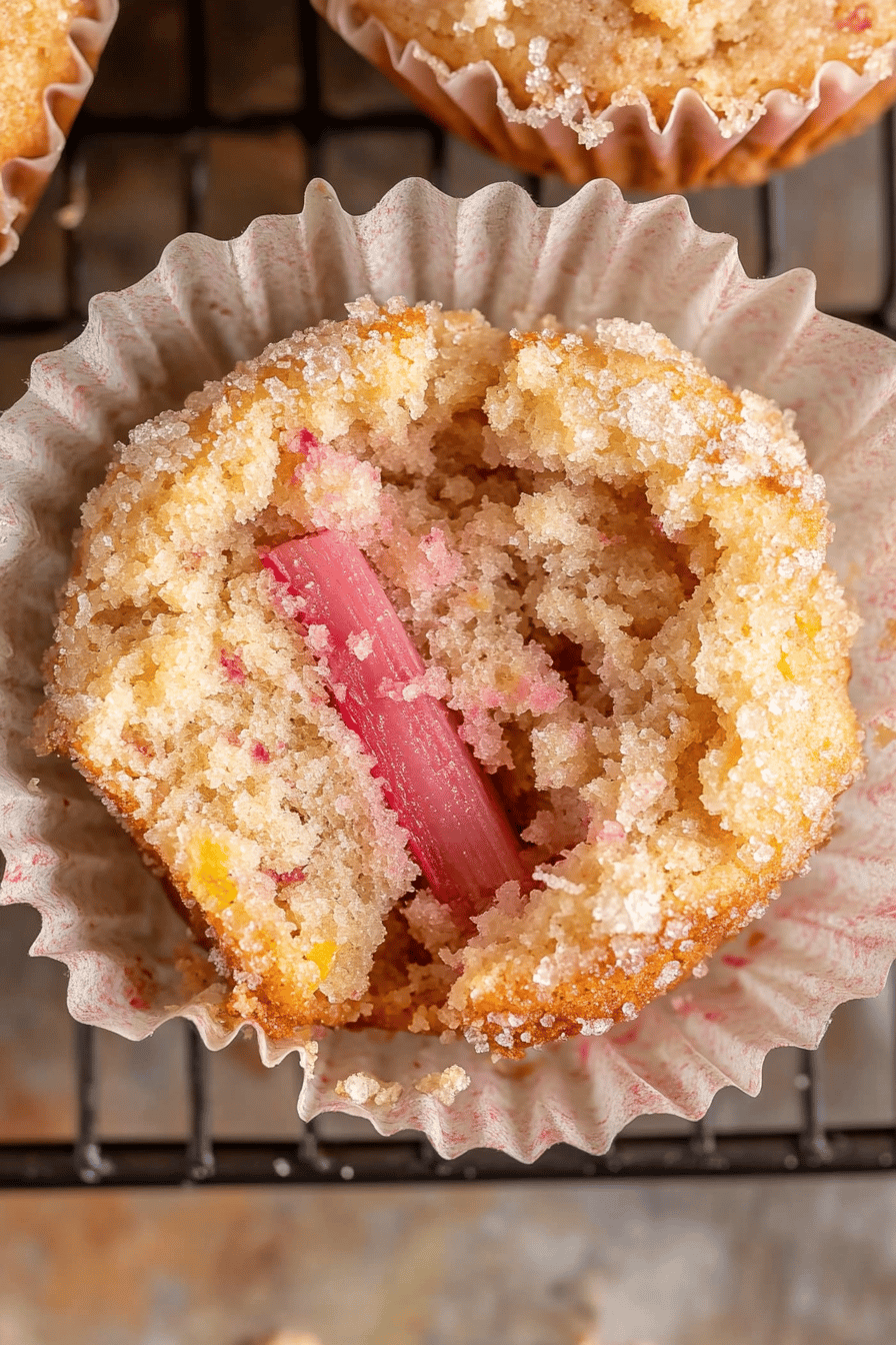 Easy Rhubarb Muffins Recipe Final Dish Presentation